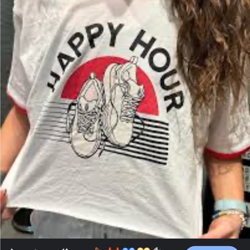 Free People Movement Fun Happy Hour Running Graphic Ring Tee - XS
